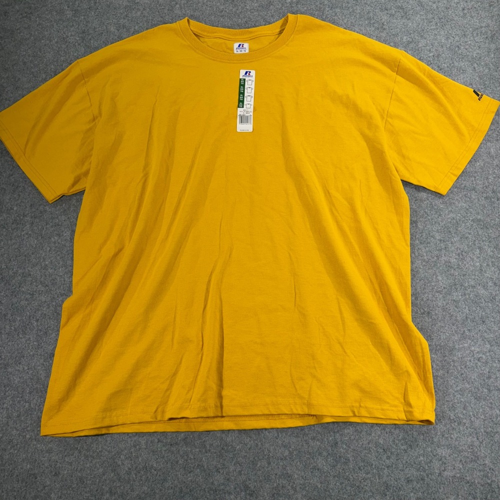 Vintage Russell Athletic Mens XL Gold Short Sleeve T-Shirt Crew Neck NWT